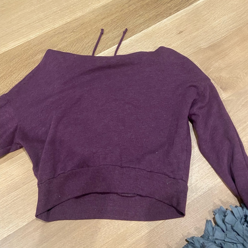 purple turtleneck sweatshirt